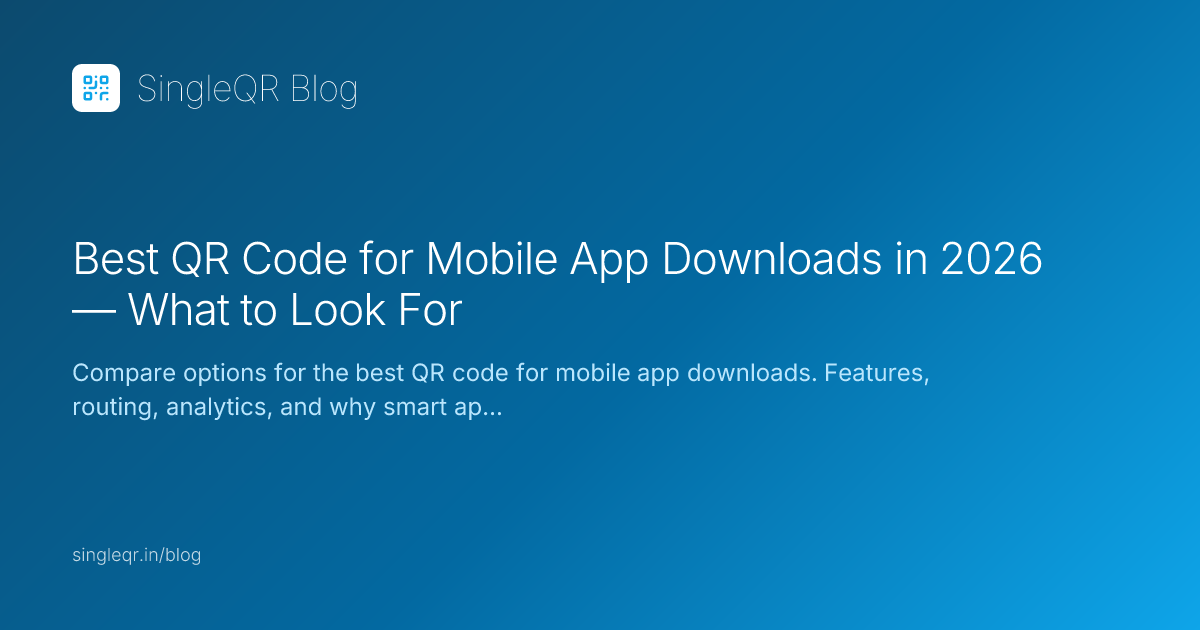 Best QR code for mobile app downloads 2026